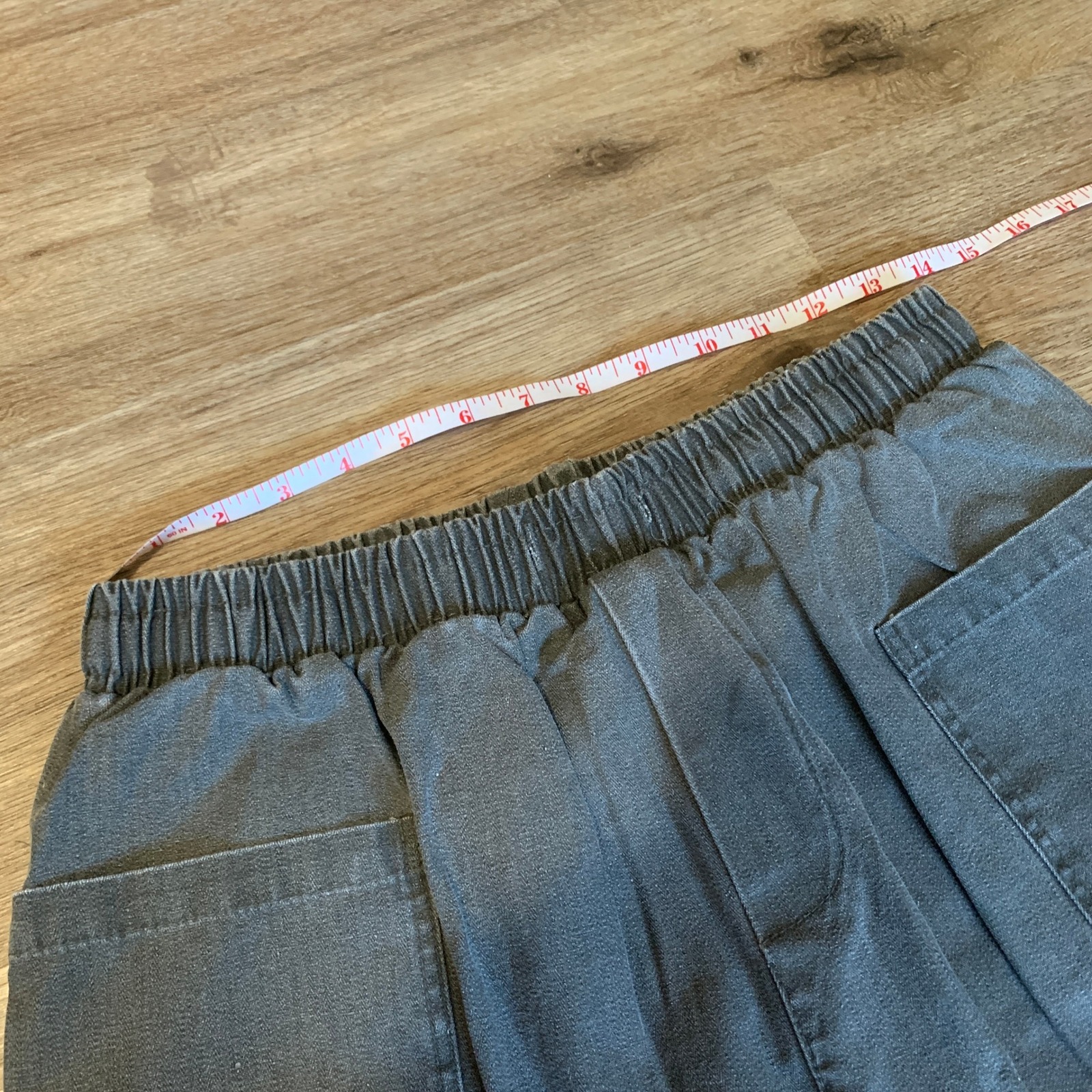 Kidoriman Mens Xxl Charcoal Grey Elastic Waist Cotton Wide Leg Casual Pants — image 6 of 8